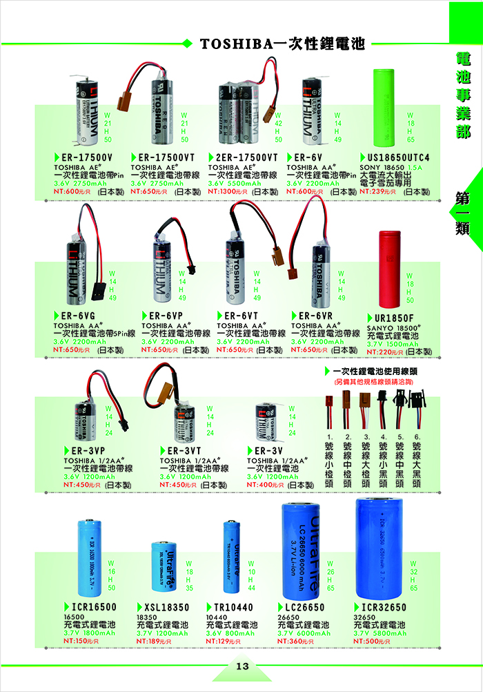 TOSHIBA 一次性鋰電池